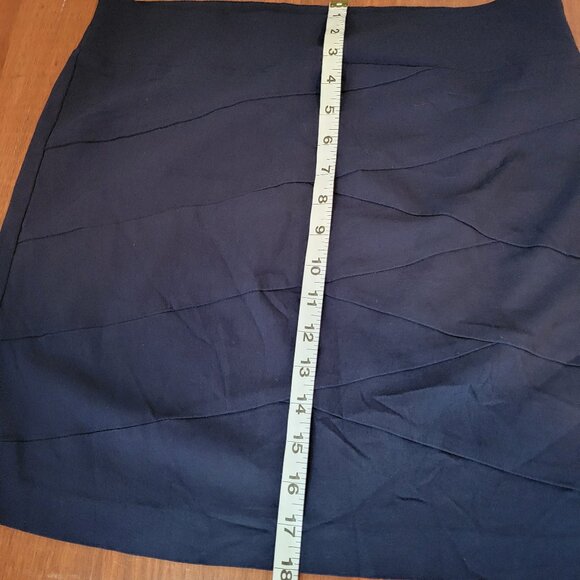 Soulmates Dark Blue Straight Pull On Pencil Midi Skirt - Picture 6 of 9
